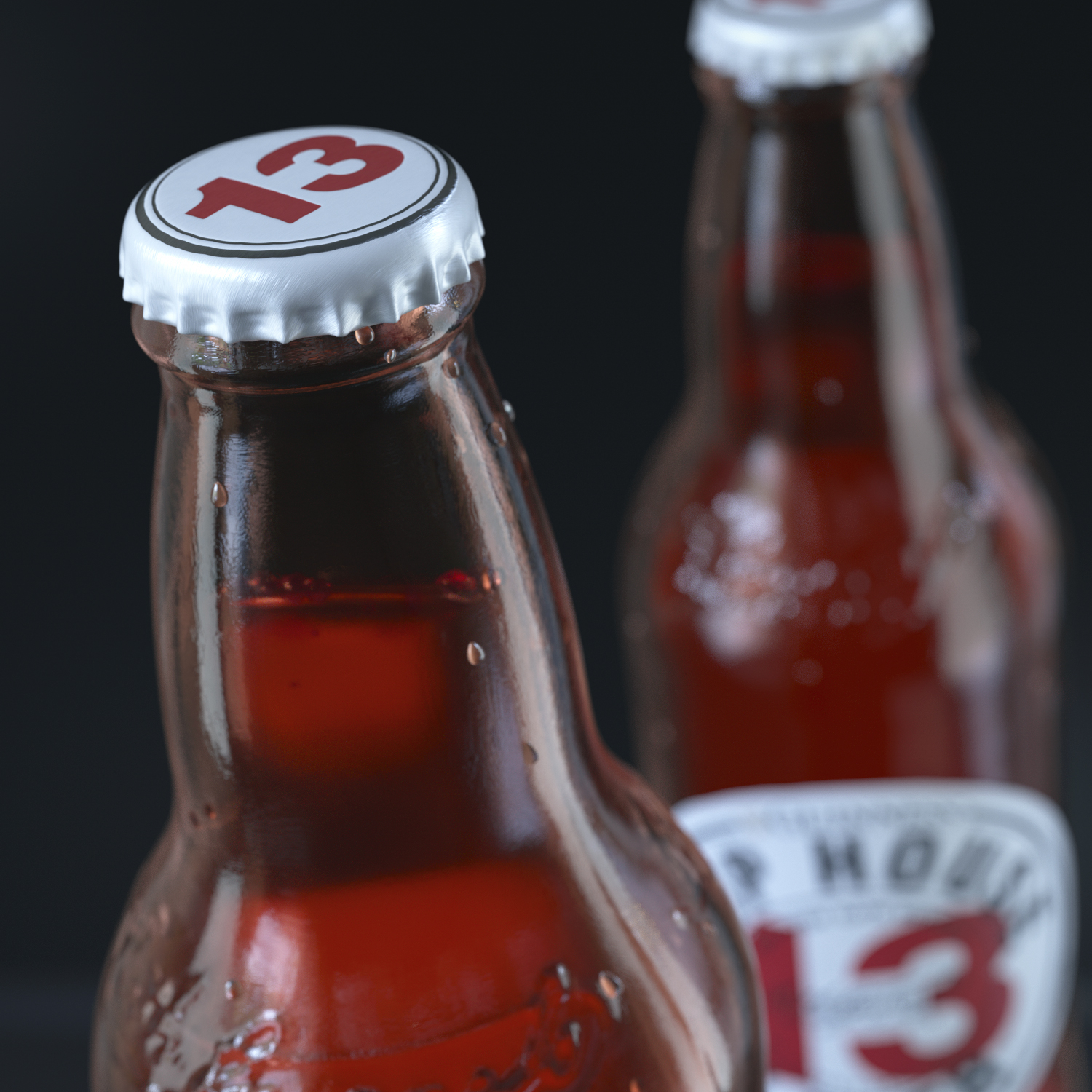 Still-Life 3D model. Bottle detail generated in 3D. Render of Octane worked with C4D