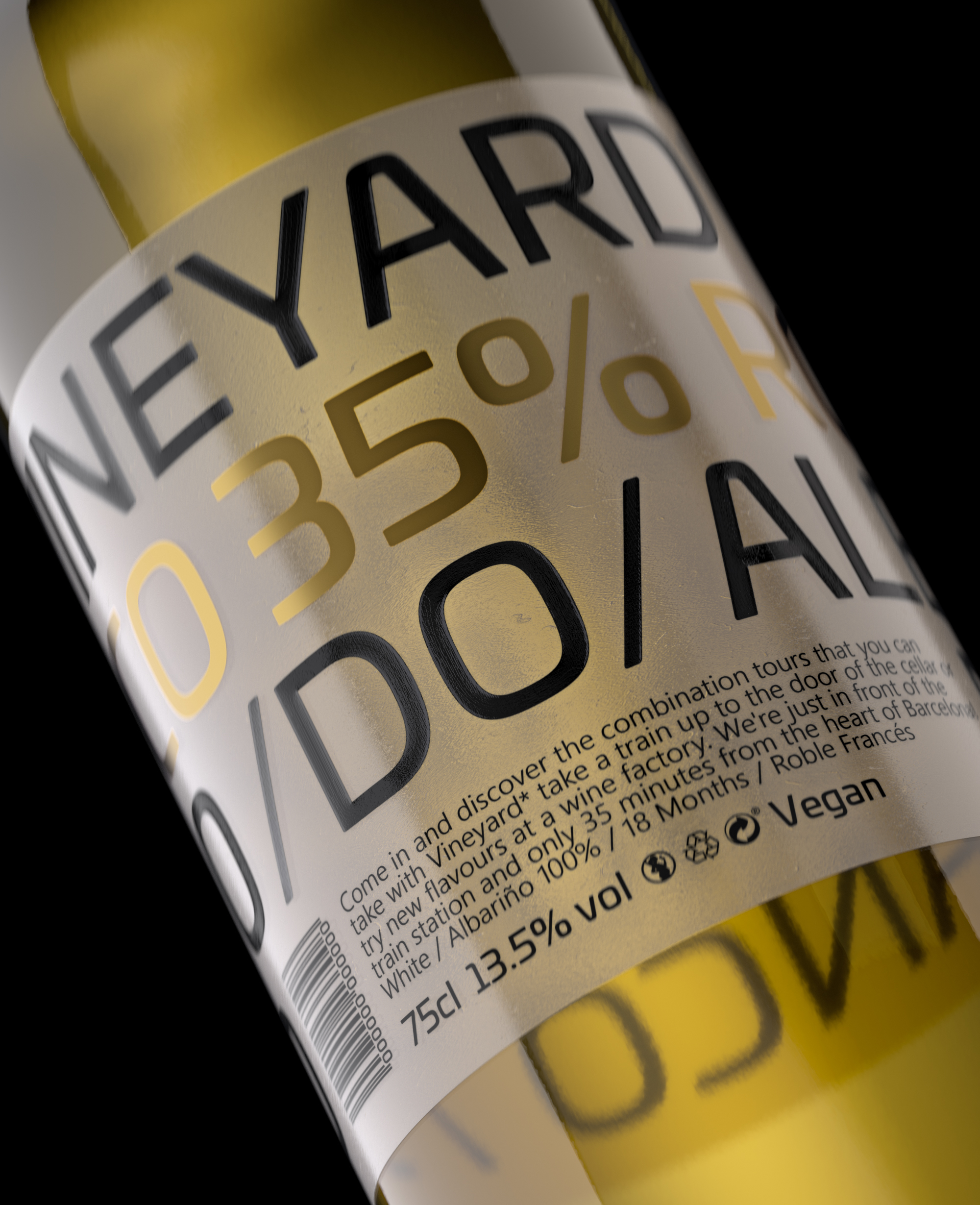 Design detail on a wine bottle - C4D