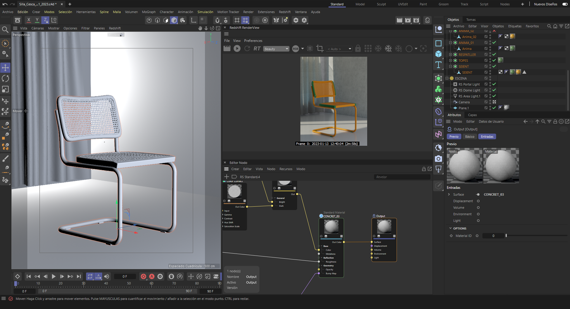 Cinema 4D 2023 software with Redshift